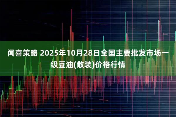 闻喜策略 2025年10月28日全国主要批发市场一级豆油(散装)价格行情